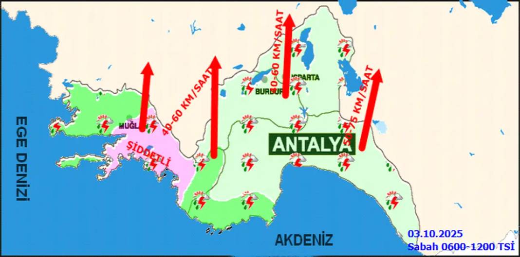 Antalya’da Kuvvetli Yağış Alarmı 6